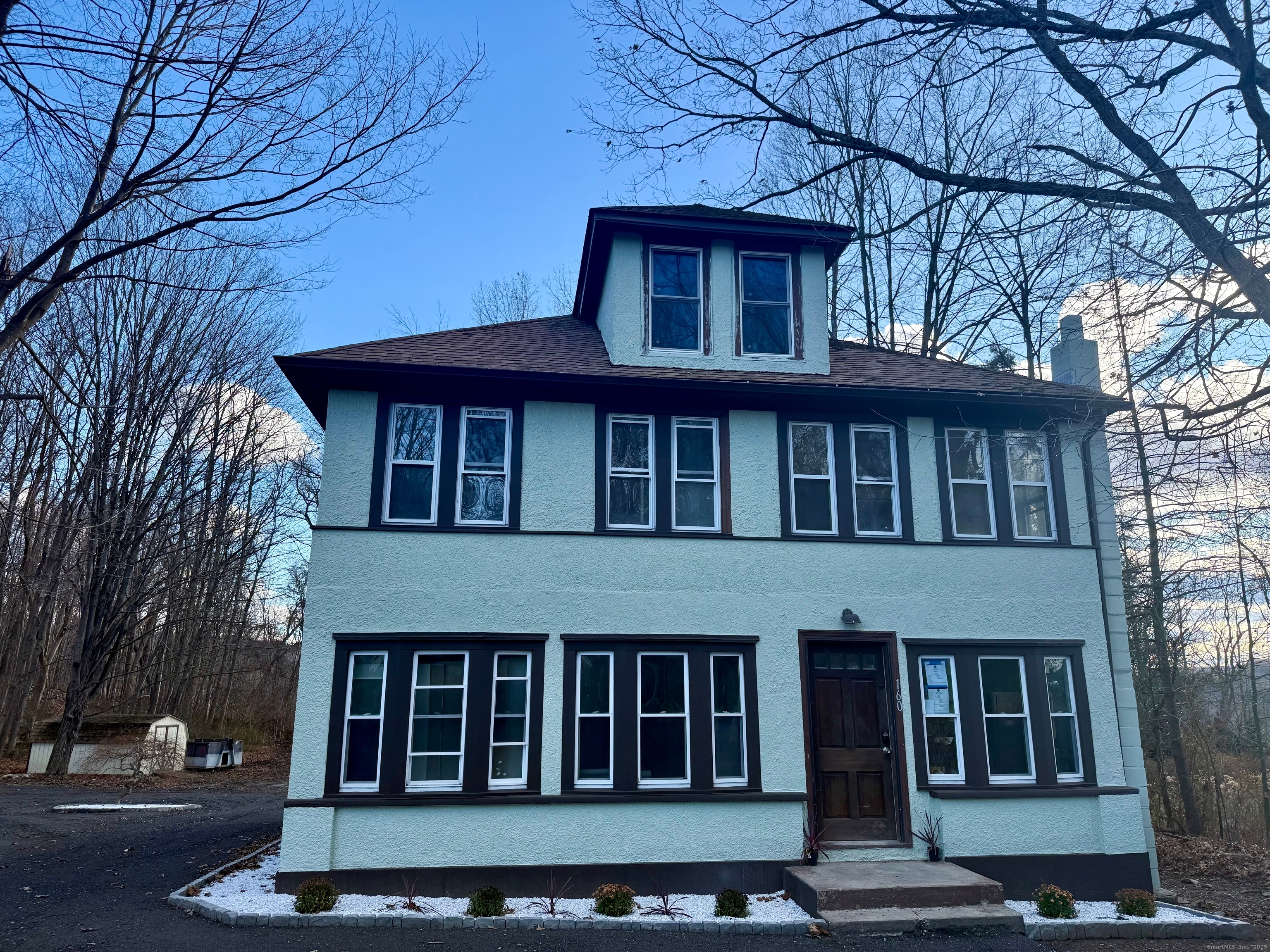 a front view of a house