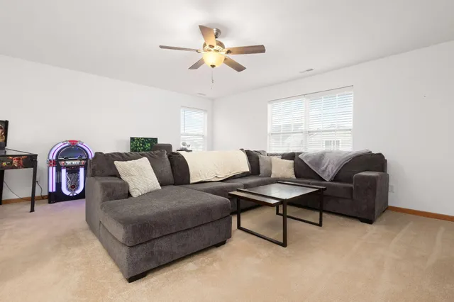 a living room with furniture