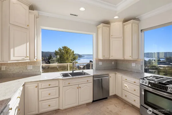 a view of lake and mountain view