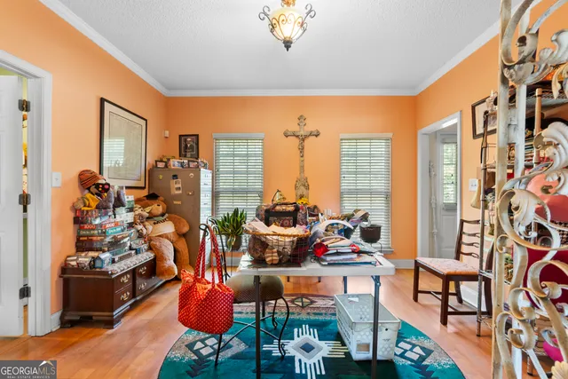 a room with musical instruments