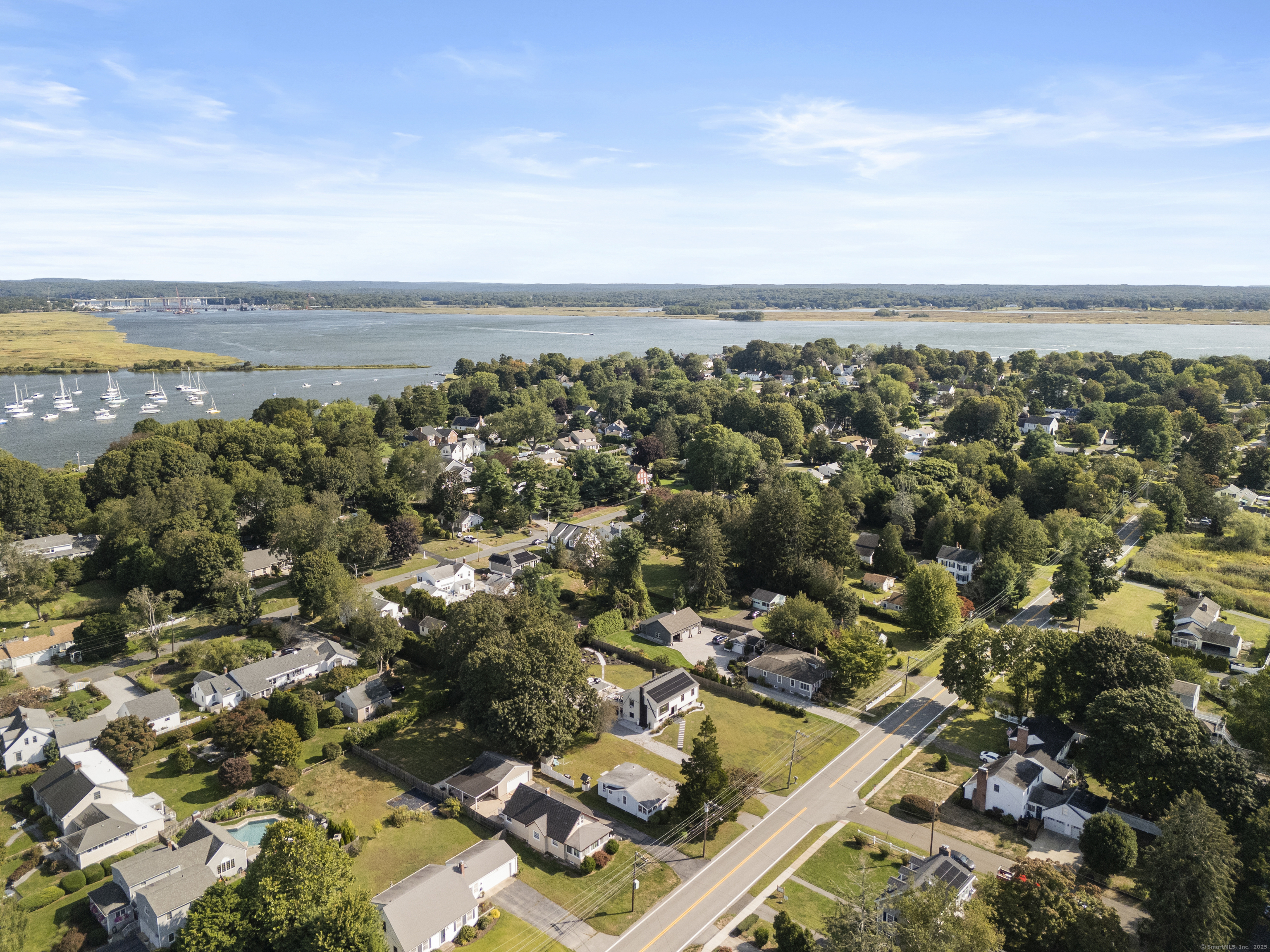 13 College Street Old Saybrook, CT 06475 - Photo 20 of 23 an aerial view of a city with lots of residential buildings