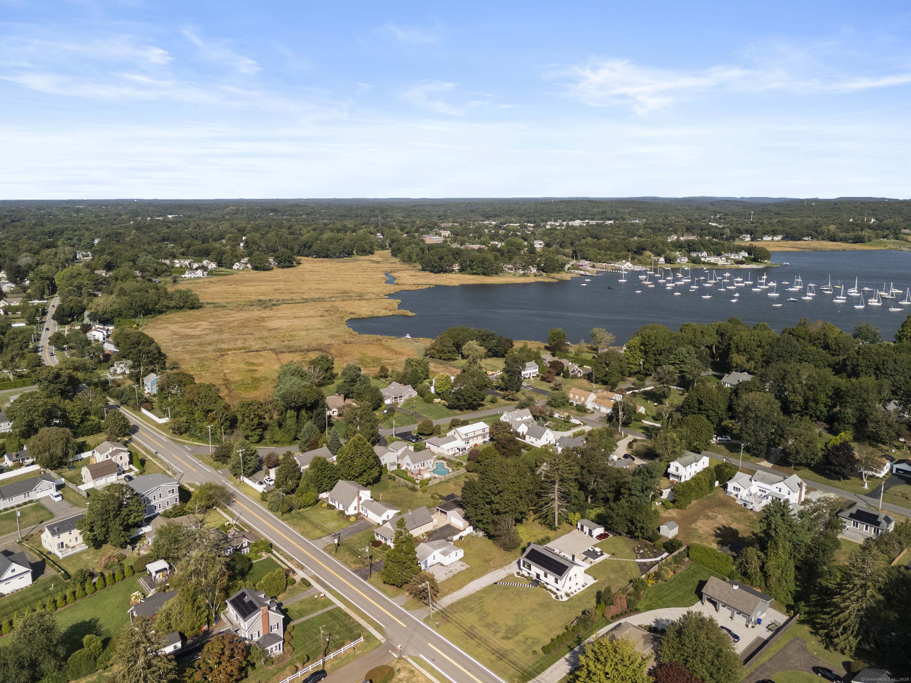13 College Street Old Saybrook, CT 06475 - Photo 22 of 23 an aerial view of ocean and residential houses with outdoor space