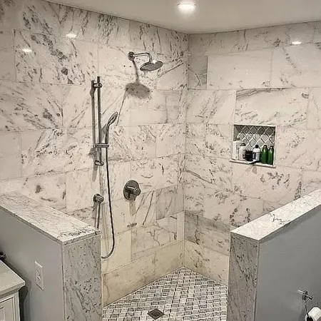 a bathroom with a shower