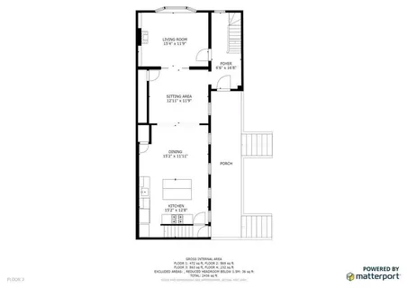 a picture of a bench in a white building