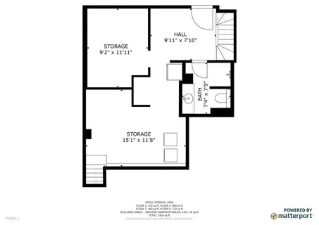 a picture of a park with an bench