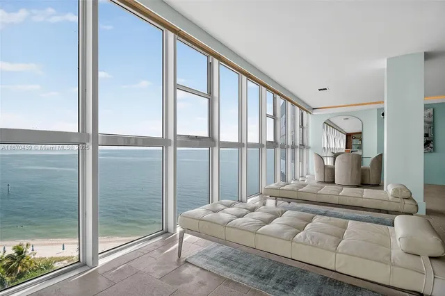 a living room with furniture