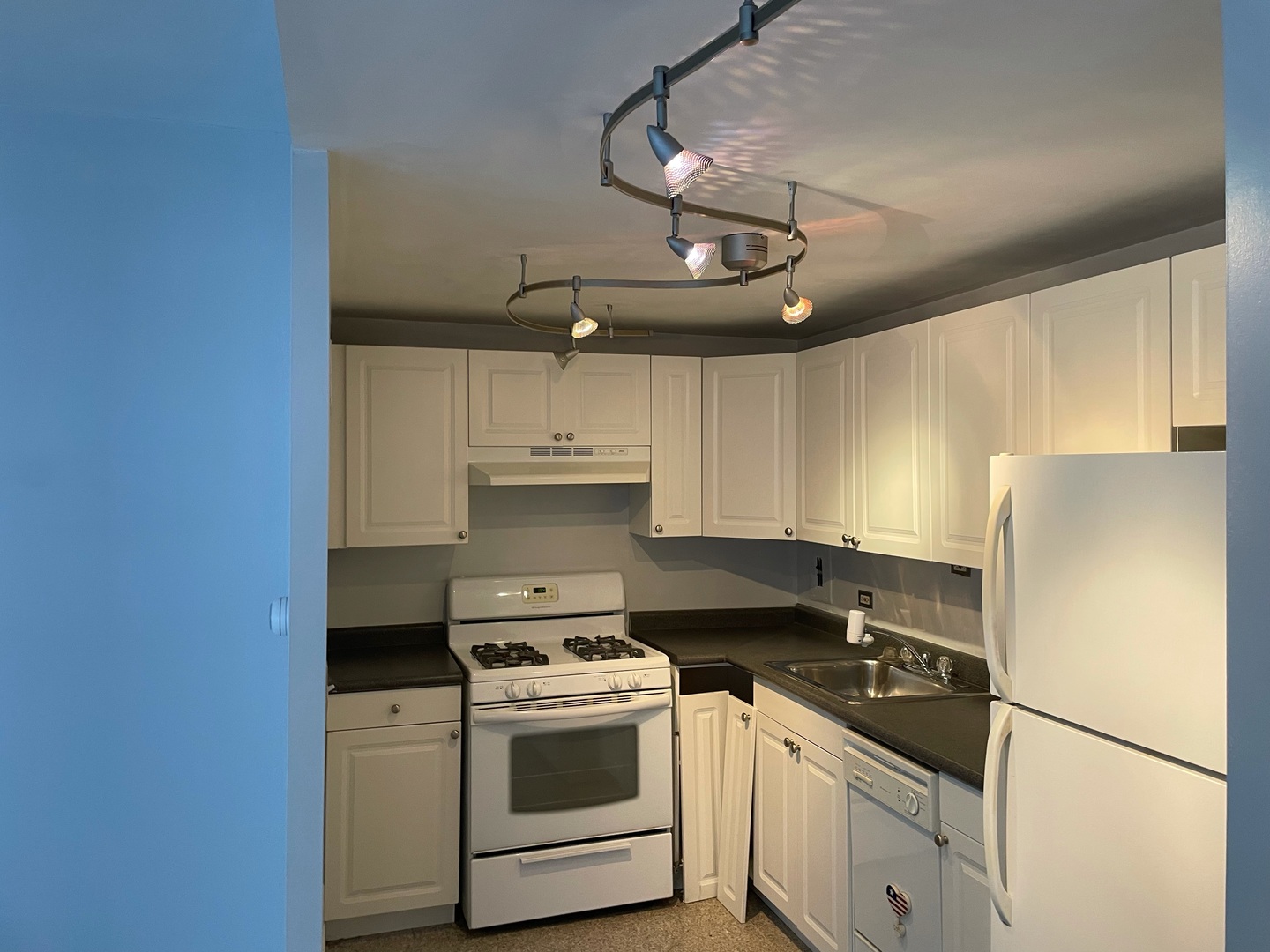 253 East Delaware Place, Unit 16E Chicago, IL 60611 - Photo 5 of 13 a kitchen with a stove and a refrigerator