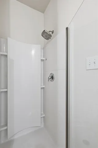 a bathroom with a shower