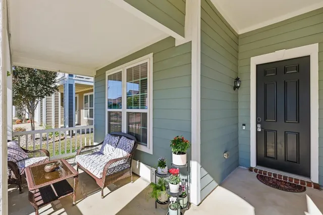 a outdoor living space with furniture