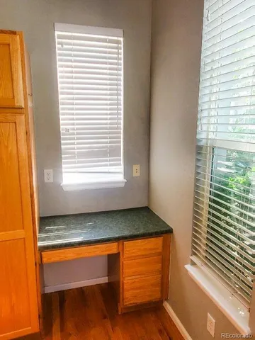 a bath room with a window