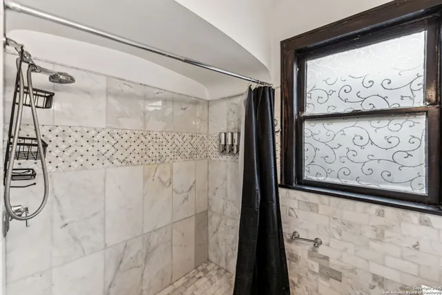 a bathroom with a shower