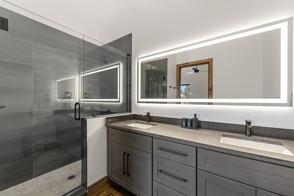 321 Skylight Drive Blue Ridge, GA 30513 - Photo 66 of 89 a bathroom with a sink and a mirror