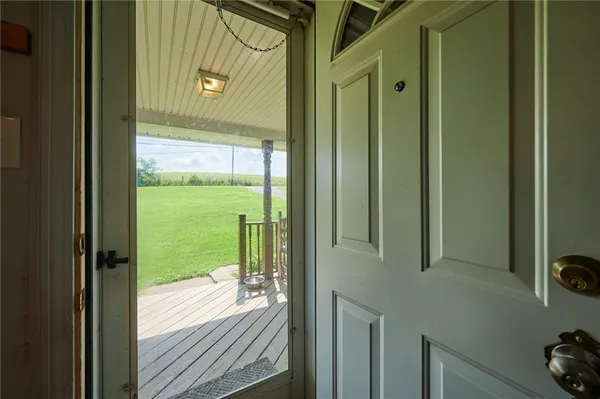 a view of a balcony from a room