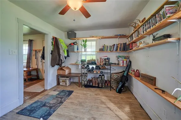 a outdoor space with lots of tables and chairs