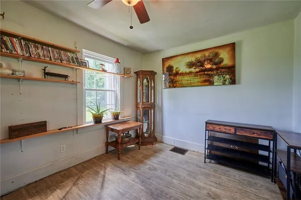 a room with furniture and a window