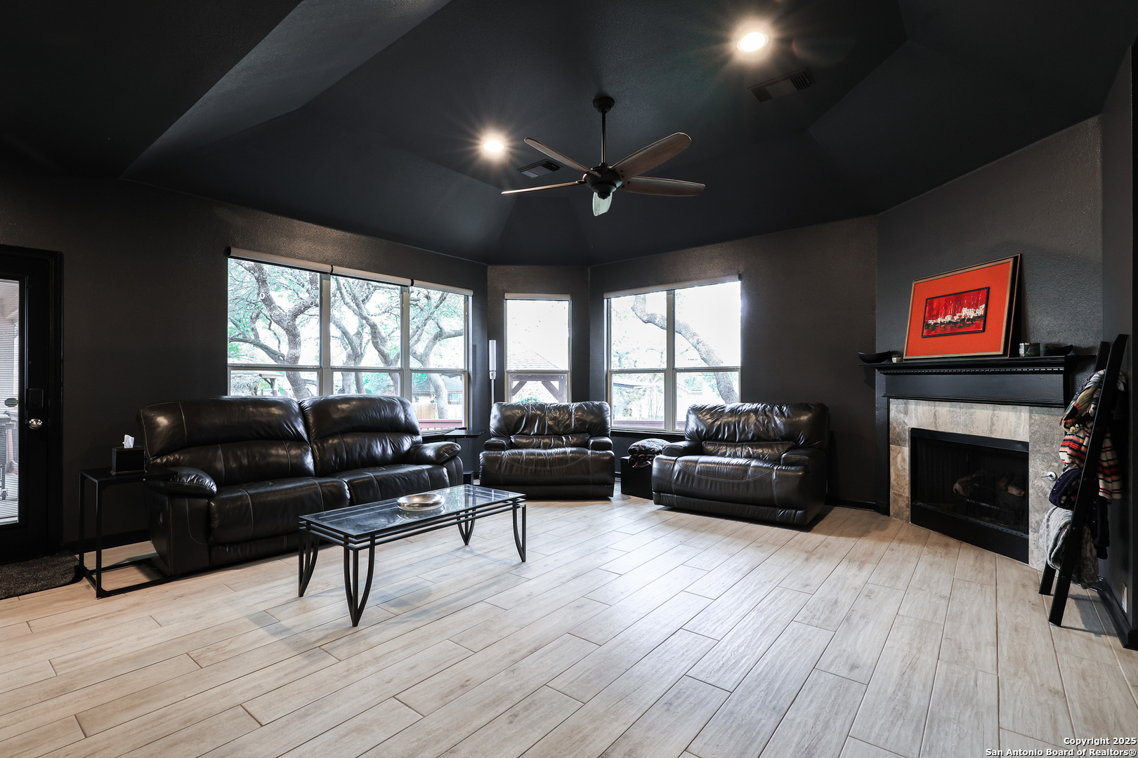 1615 Lookout Point San Antonio, TX 78260 - Photo 10 of 38 a living room with furniture and a fireplace
