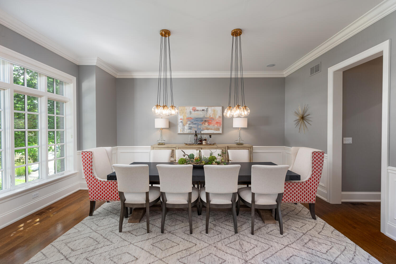 833 Wellner Road Naperville, IL 60540 - Photo 7 of 59 a view of a dining room with furniture window and wooden floor