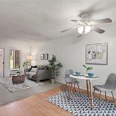 a living room with furniture
