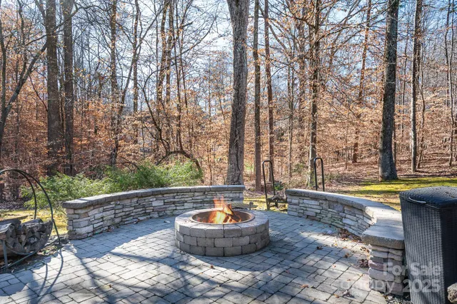 a view of swimming pool with outdoor seating and plants