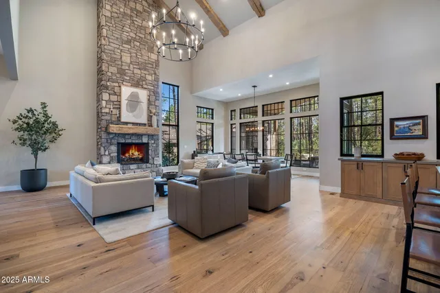 a living room with furniture and a couch