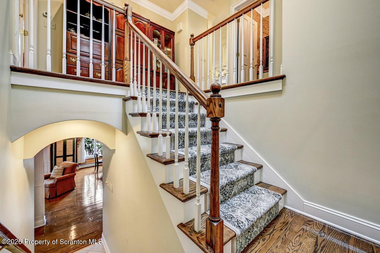 747 Greens Dallas, PA 18612 - Photo 55 of 98 a view of entryway livingroom and hall with wooden floor
