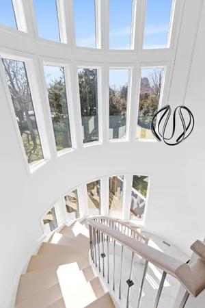 a view of a door with a window