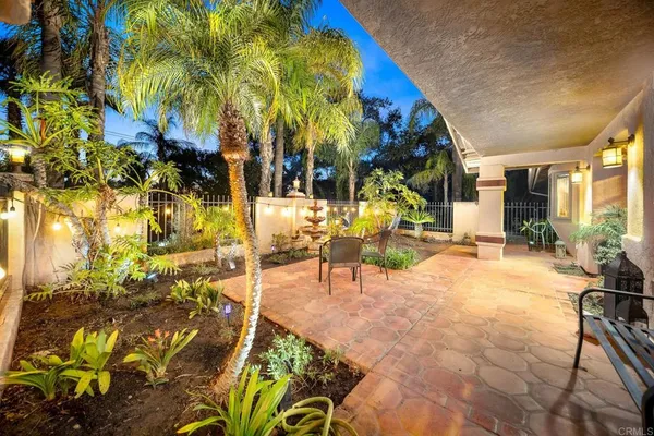 a view of outdoor space with seating area