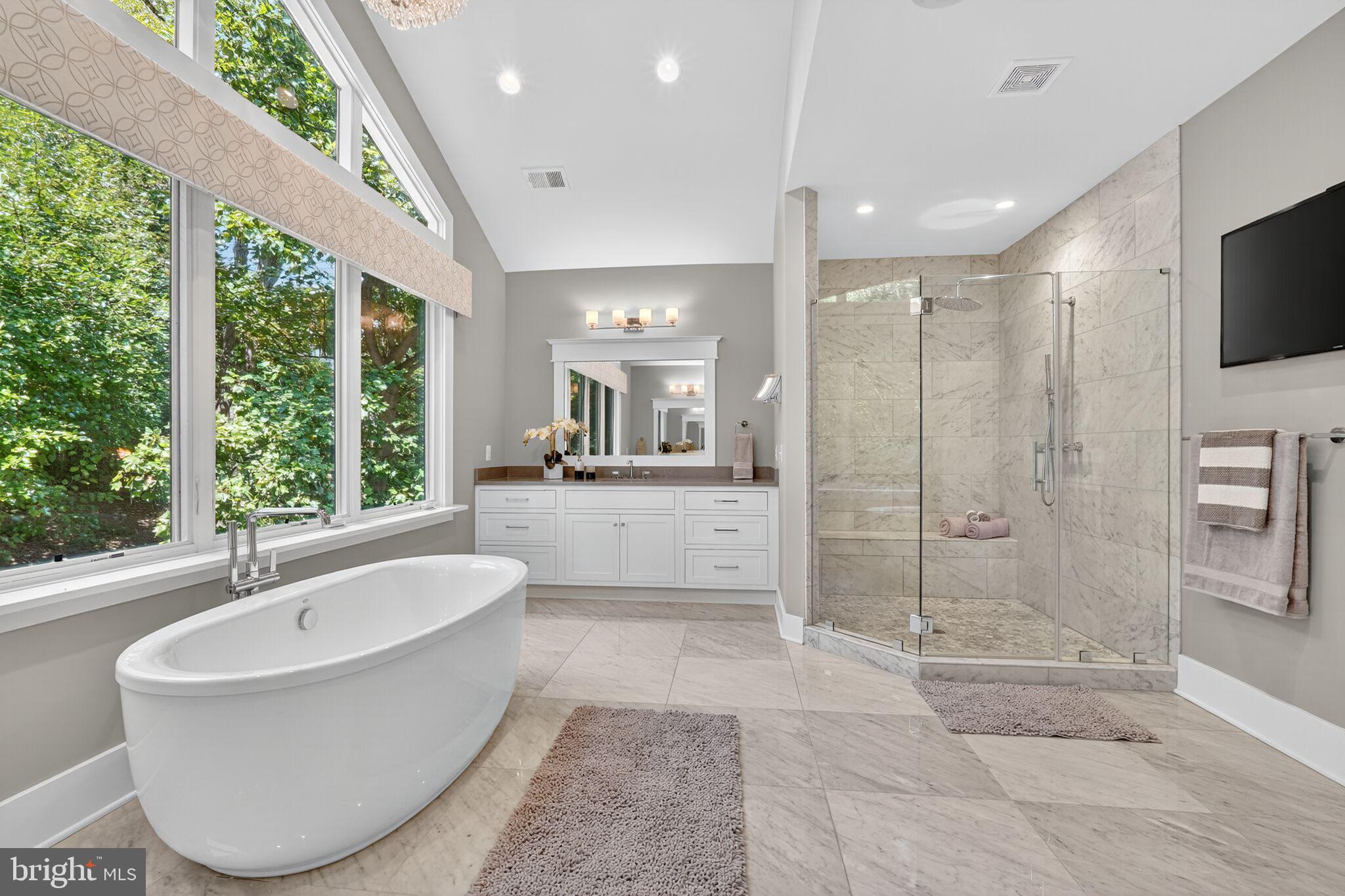 3400 Military Road Arlington, VA 22207 - Photo 45 of 81 Marble Flooring in Primary Bathroom