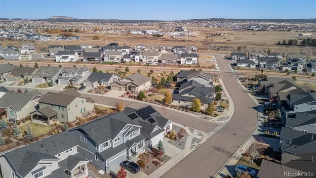 an aerial view of a house