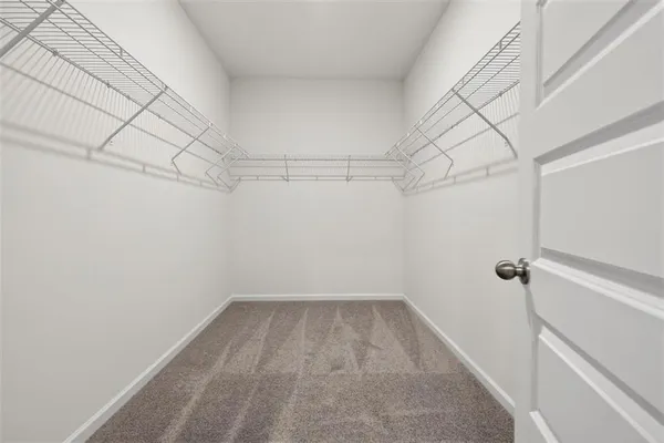 a view of a room with racks on the wall