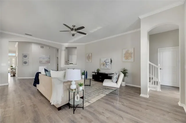 a kitchen with lots of counter top space and dining table