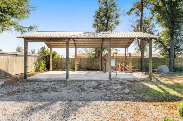 a view of a golf course with a lake