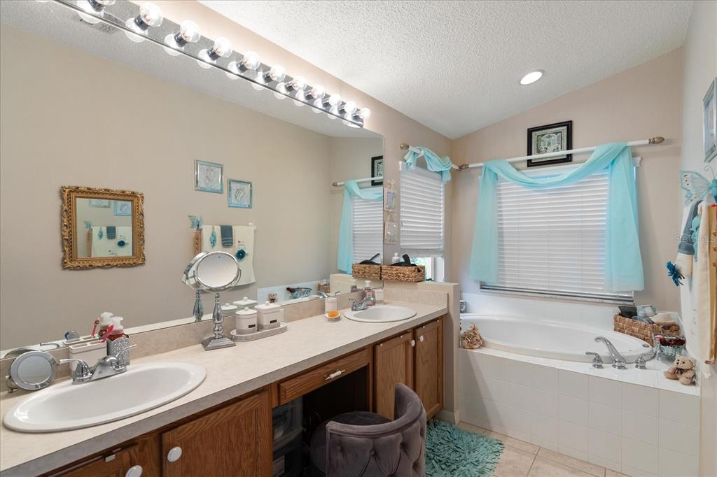 371 Quane Avenue Spring Hill, FL 34609 - Photo 6 of 45 a bathroom with a tub a sink and a mirror