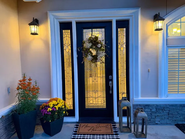 a front view of a house