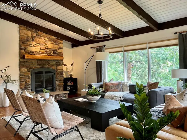 a outdoor living space with furniture and garden view