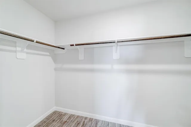 a view of a room with racks on the wall