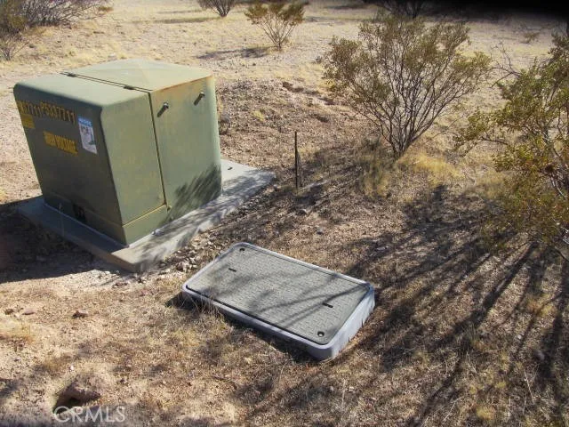 a view of a yard with a mountain