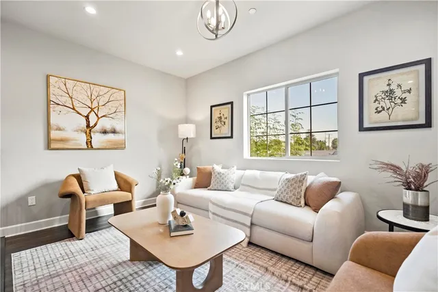 a living room with furniture