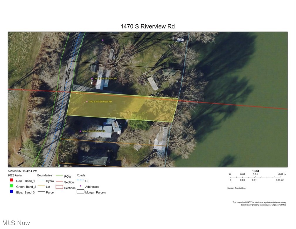 1470 South Riverview Road Stockport, OH 43787 - Photo 23 of 24 Aerial overview of property's location with property boundaries highlighted
