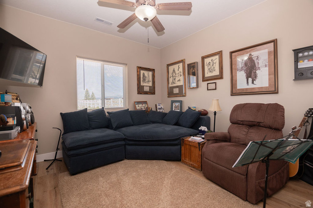 745 East 885 North Beaver, UT 84713 - Photo 25 of 50 Living room featuring ceiling fan and light wood-style floors