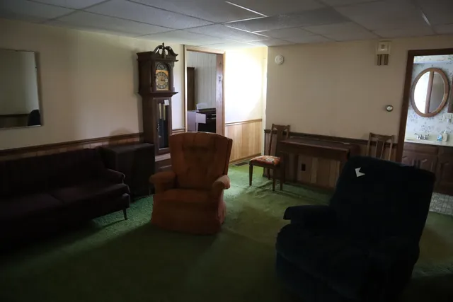 a living room with furniture