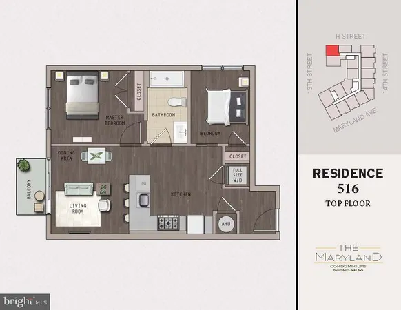 $2,500 | 1350 Maryland Avenue Northeast, Unit PH516, Washington, DC 20002