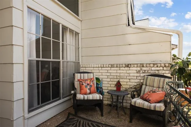 a view of terrace with seating area