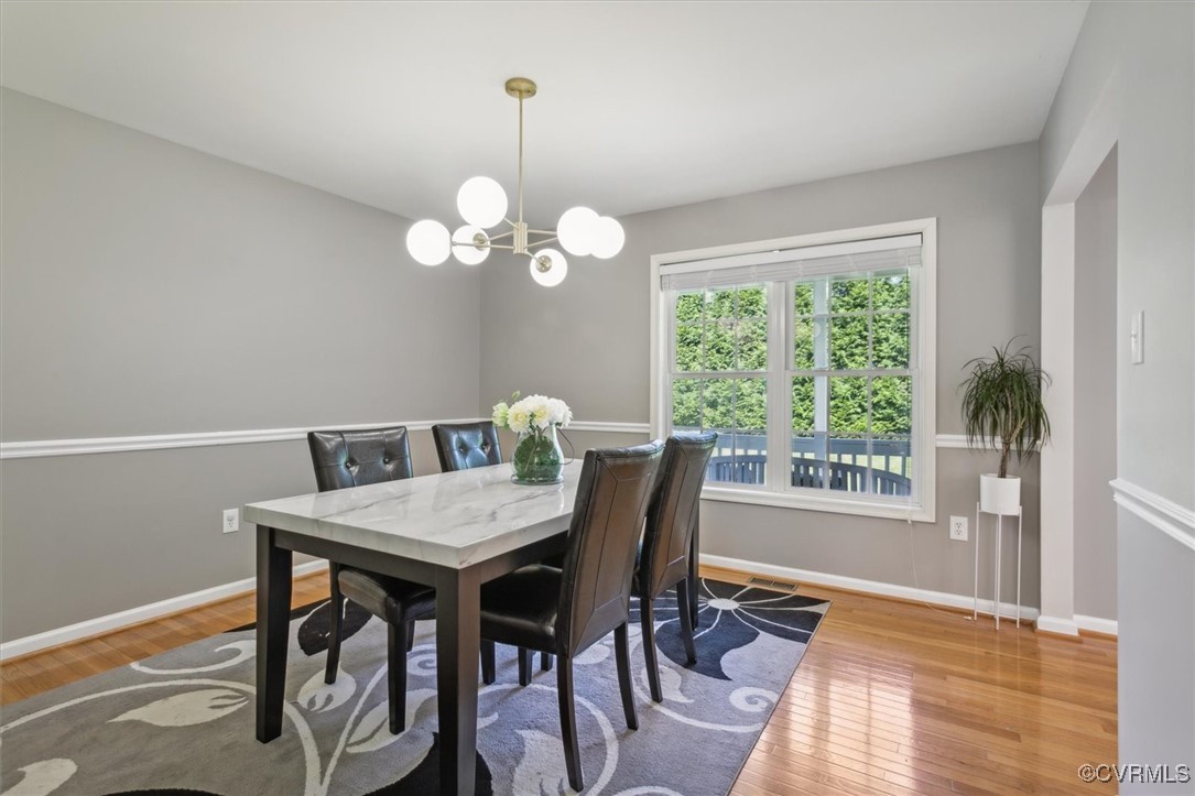 203 Oaktree Road, Unit A Williamsburg, VA 23188 - Photo 20 of 46 Dining room featuring wood-type flooring and a cha