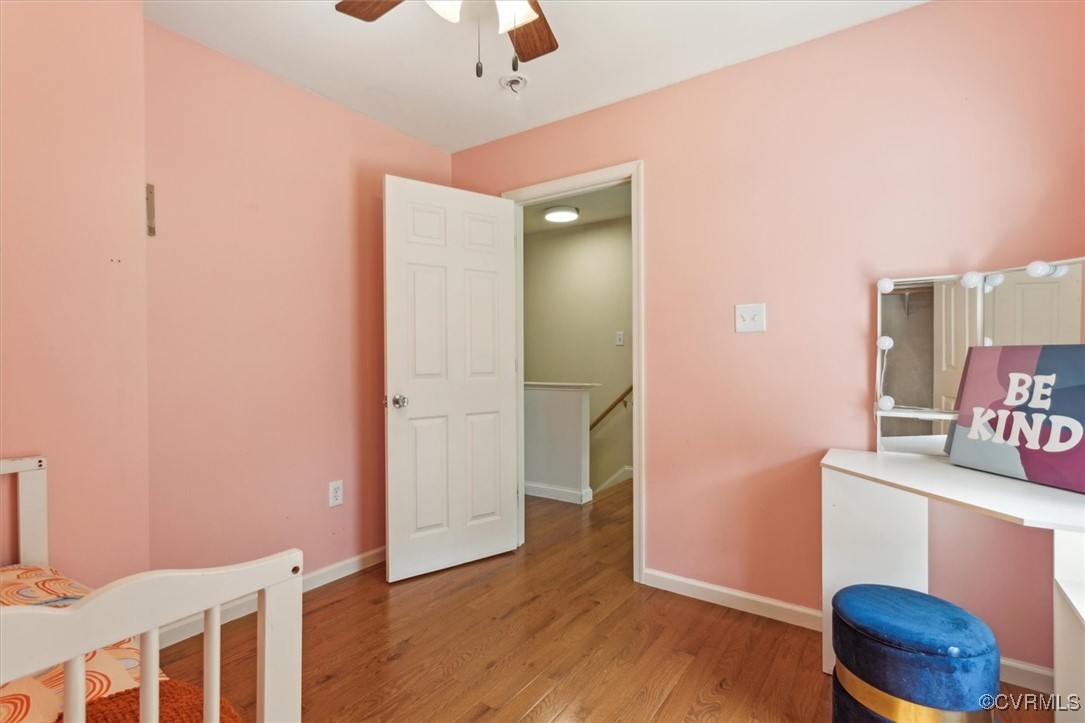 203 Oaktree Road, Unit A Williamsburg, VA 23188 - Photo 28 of 46 Bedroom featuring ceiling fan and light hardwood /
