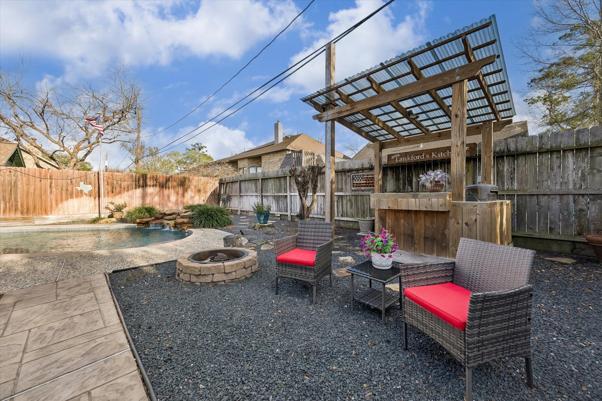 1423 Richelieu Lane Houston, TX 77018 - Photo 32 of 46 a backyard of a house with outdoor seating