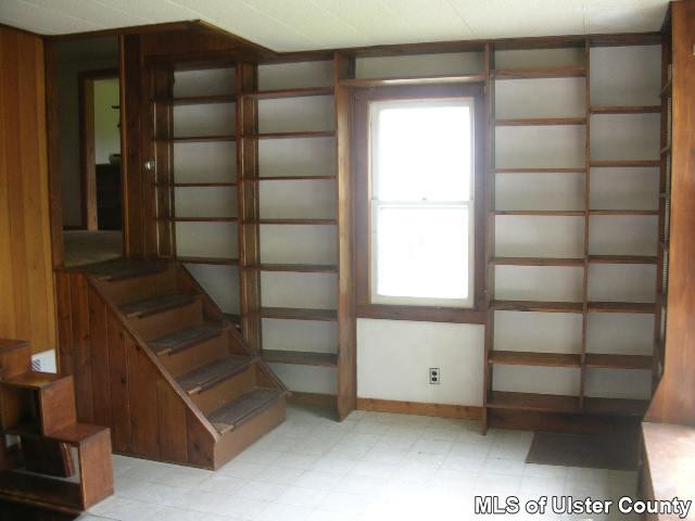 a room with cabinets