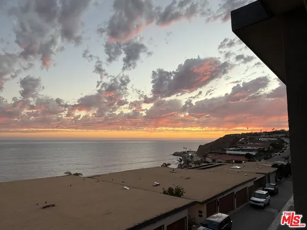a view of a sky from a balcony