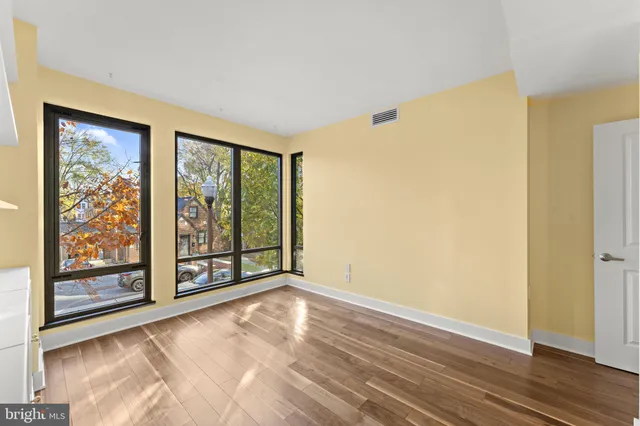 a kitchen with a washer and dryer