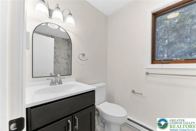 a bathroom with a bathtub